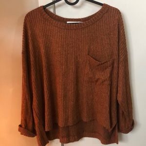 Lush Rust ribbed sweater- small